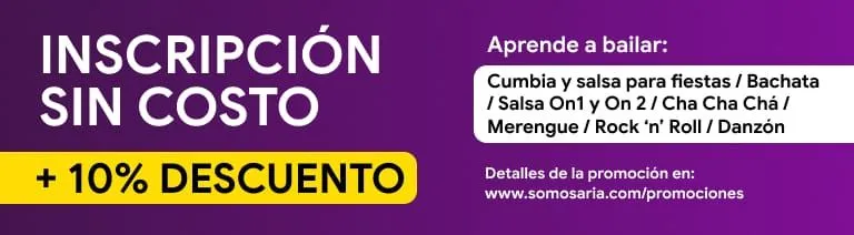 Aprovecha 10% de descuento en paquetes de baile y sin costo de inscripción